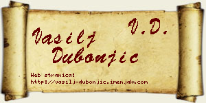 Vasilj Dubonjić vizit kartica
